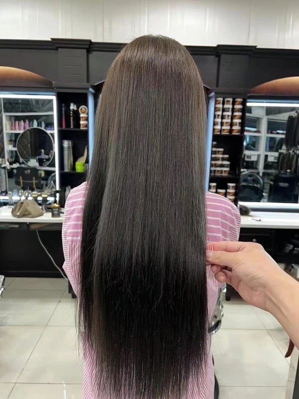 Hair rebonding for sleek straight hair at Bazaar Hair Salon Geylang